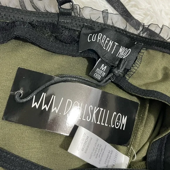 💔SOLD💔CURRENT MOOD Lost Tales Corset Mini Dress Handkerchief Hem Lace Trim - Picture 10 of 14